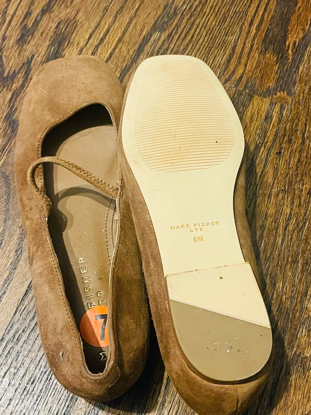 Marc Fisher Chestnut Suede Mary Jane Flats